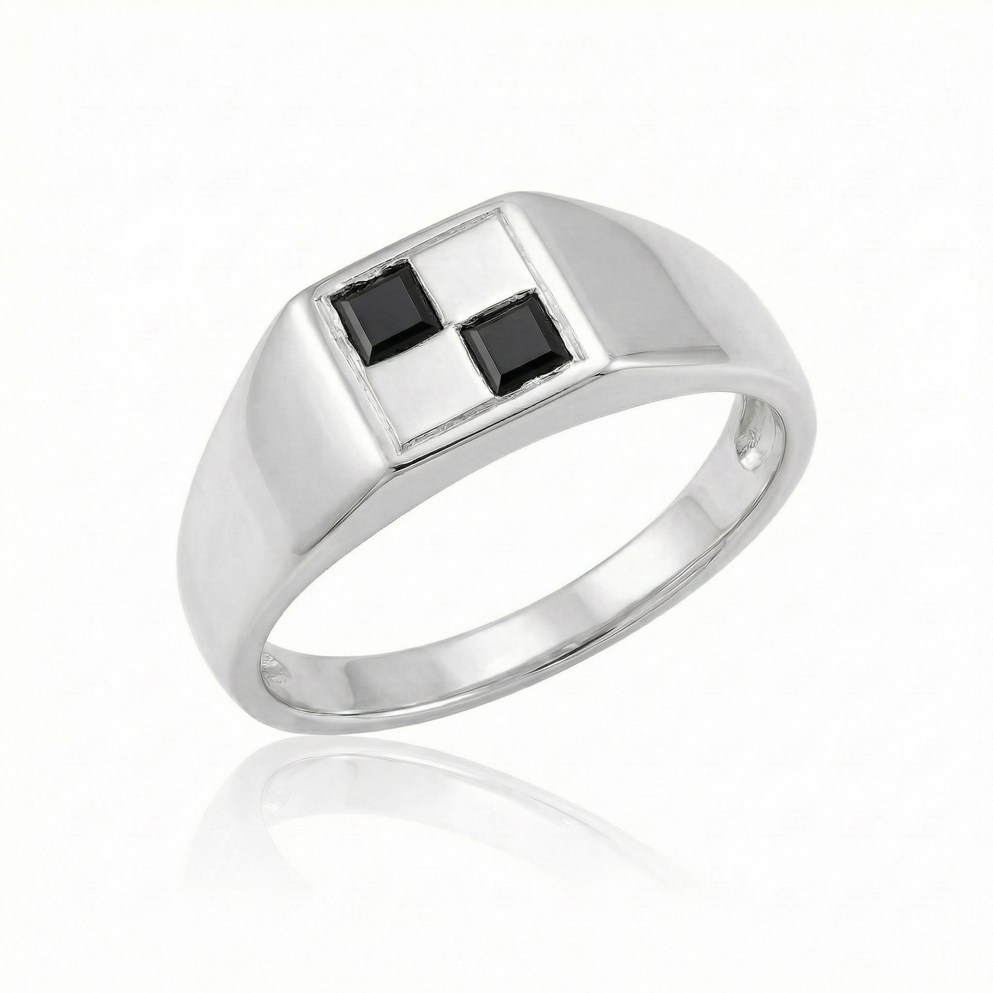 Black Spinel Mini - Silver