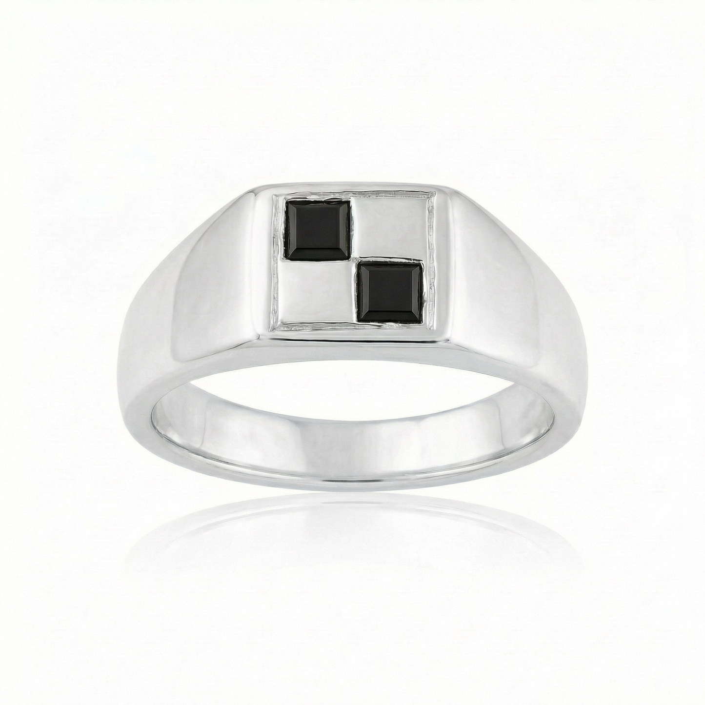 Black Spinel Mini - Silver