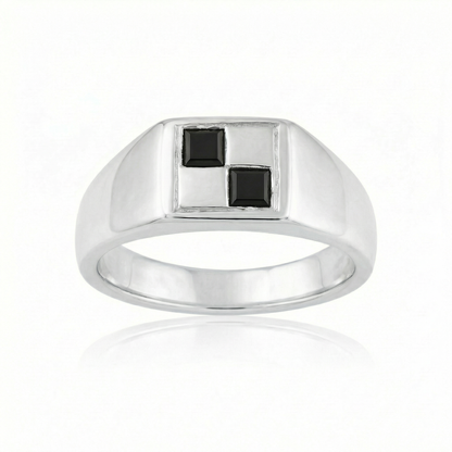 Black Spinel Mini - Silver