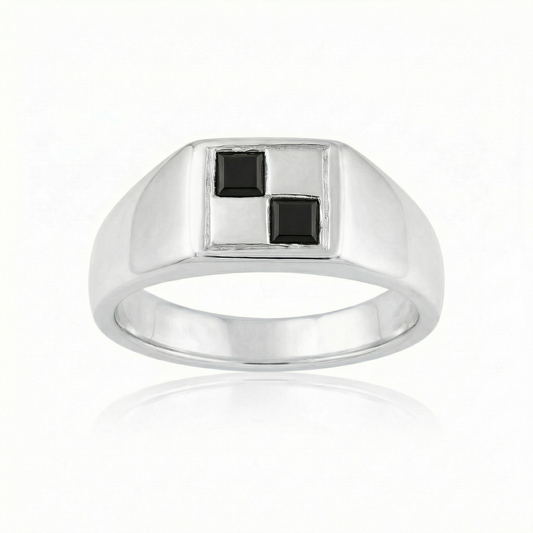 Black Spinel Mini - Silver