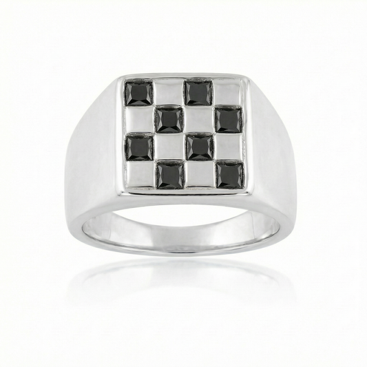 Black Spinel Large - Silver