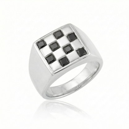 Black Spinel Large - Silver