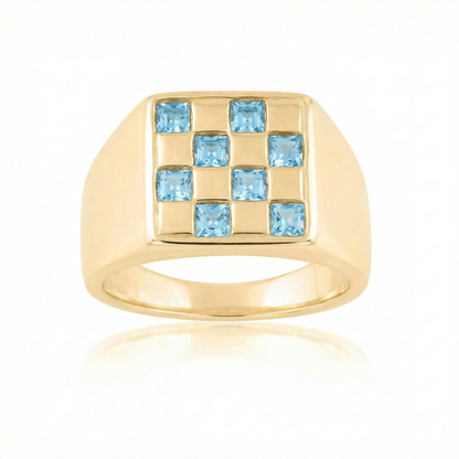 Blue Topaz Large - Gold