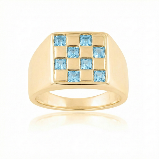 Blue Topaz Large - Gold