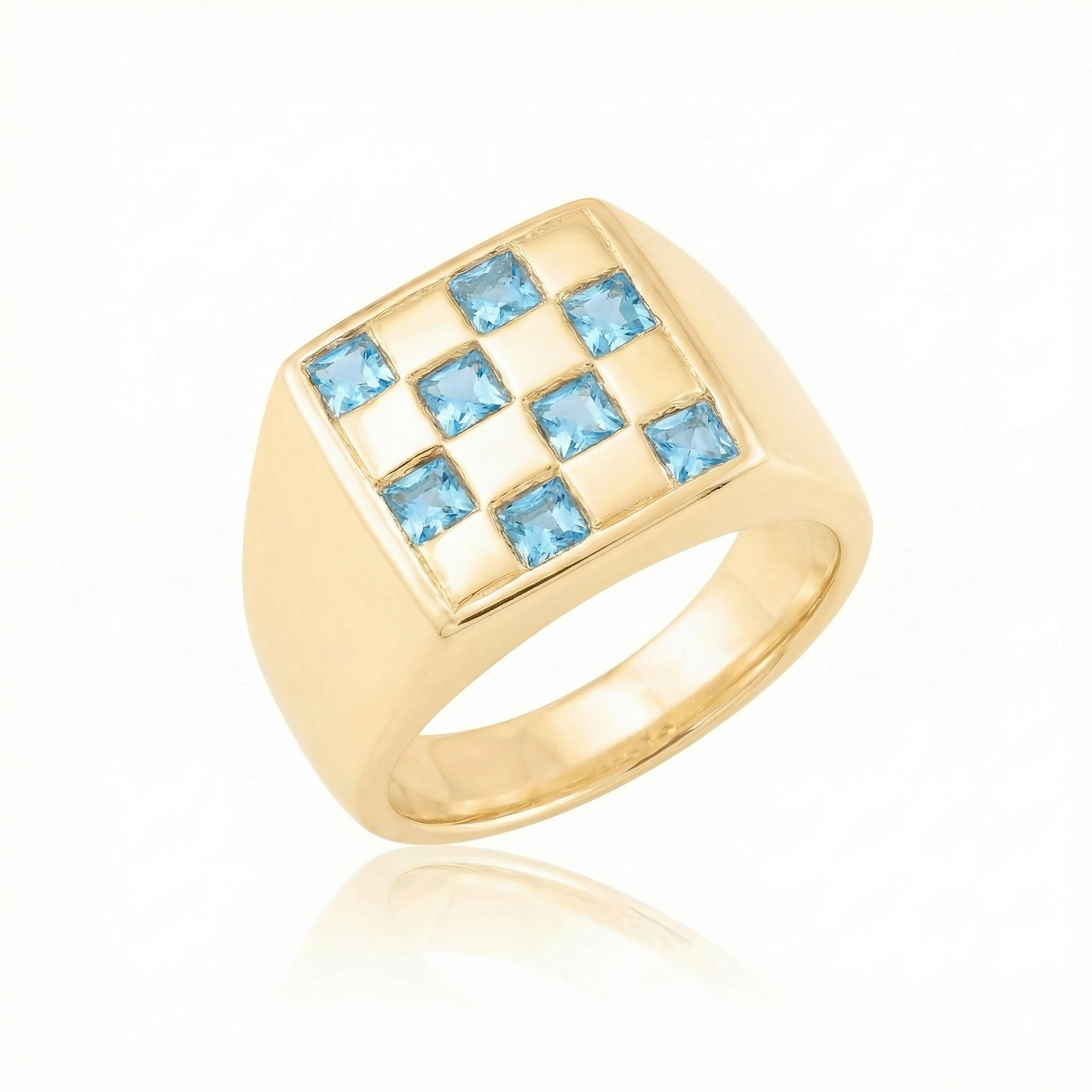 Blue Topaz Large - Gold