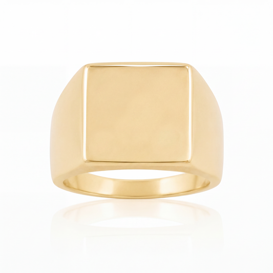 Custom Raw Gemstone Box Ring Large - Gold